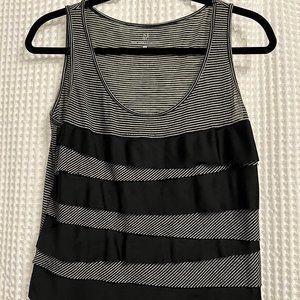 New York & Company Black Tiered Tank Top - Medium